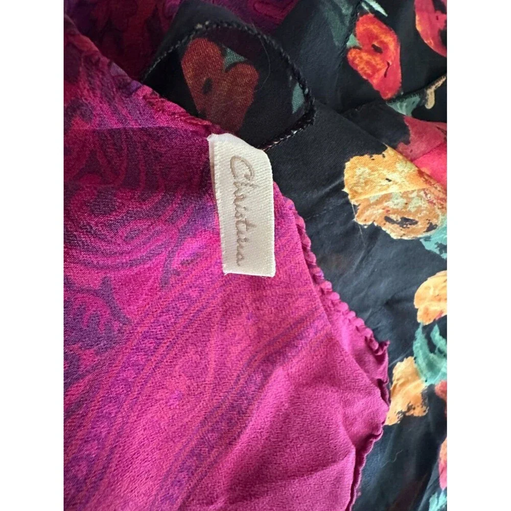 Vintage Christina & Musee d'Orsay Scarf Lot of 2 Floral Silk French Style